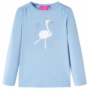 Lang&aelig;rmet T-shirt til b&oslash;rn str. 140 lysebl&aring;