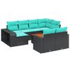 vidaXL 11-delt havesofas&aelig;t med hynder sort polyrattan