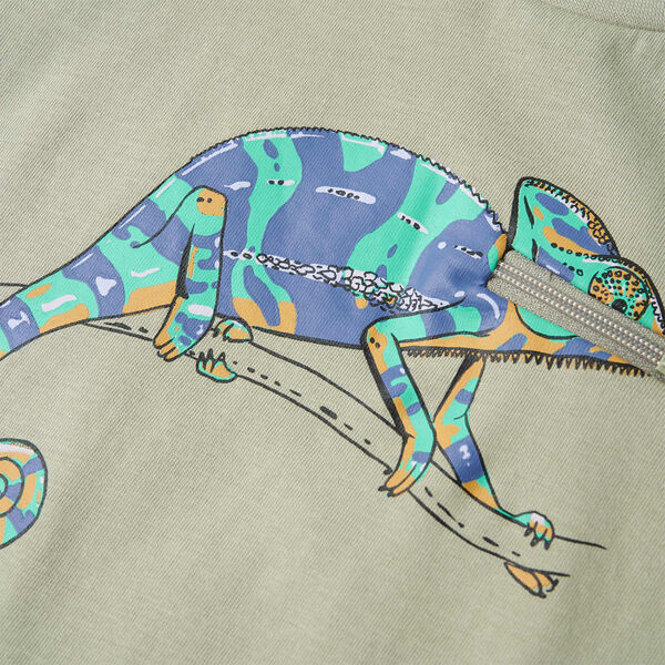 Kort&aelig;rmet T-shirt til b&oslash;rn str. 104 lys kakifarve