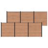 vidaXL Hegnspanel 6 pcs WPC og Aluminium Brun