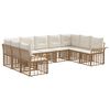 vidaXL Udend&oslash;rs sofagruppe 9 pcs Naturlig og Creme Hvid Polyester