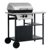 vidaXL gasgrill med 3-lags sidebord sort og s&oslash;lvfarvet