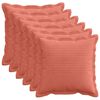 vidaXL Pudebetr&aelig;k 6 stk. HOUTEN R&oslash;d orange 30 x 30 cm cordfl&oslash;jl