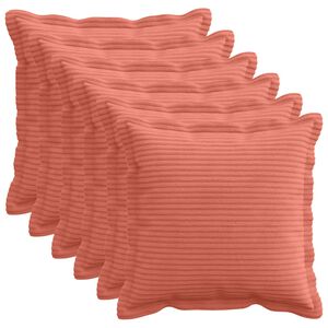 vidaXL Pudebetr&aelig;k 6 stk. HOUTEN R&oslash;d orange 30 x 30 cm cordfl&oslash;jl