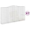 vidaXL buede gabionkurve 7 stk. 400x50x220/240 cm galvaniseret jern