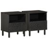 vidaXL sengeborde 2 stk. 40x33x46 cm massivt mangotr&aelig; sort