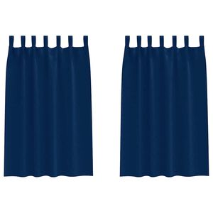 vidaXL M&oslash;rkl&aelig;gningsgardiner med ringe 2 stk. M&oslash;rk bl&aring; 175 x 140 cm