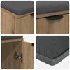 vidaXL Hallb&aelig;nk med pude med opbevaring Artisan Egetr&aelig; 60 x 38 x 46 cm
