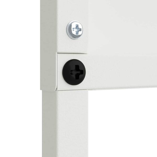 vidaXL Have privatliv sk&aelig;rm Fretwork Hvid 50 x 140 cm Koldvalset st&aring;l