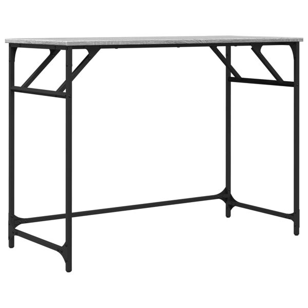 vidaXL skrivebord 100x45x76 cm konstrueret tr&aelig; og st&aring;l gr&aring; sonoma-eg