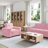 vidaXL Sofa 3 pcs Lyserød Linned-blandet stof
