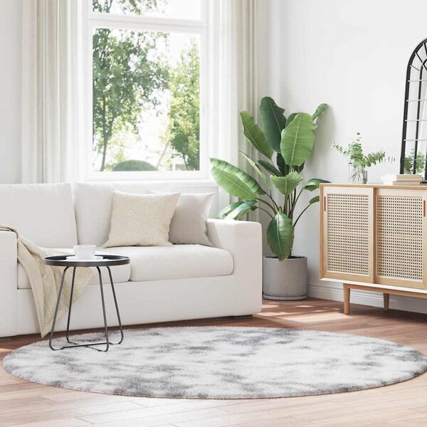 vidaXL shaggy gulvt&aelig;ppe NAVARRA 200x200 cm h&oslash;je luv polyester s&oslash;lvgr&aring;