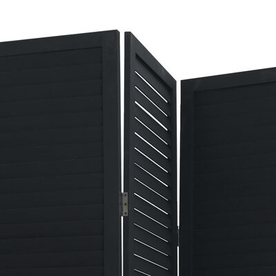 vidaXL rumdeler 4 paneler massivt kejsertræ sort