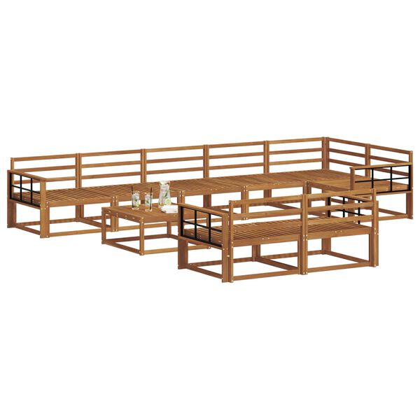 vidaXL Udend&oslash;rs sofagruppe 9 pcs Naturfarvet Massivt Akacietr&aelig;