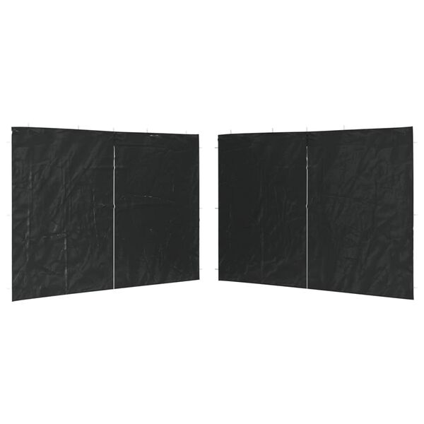 vidaXL sidevæg til festtelt med lynlås 2 stk. PE antracitgrå