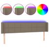 vidaXL sengegavl med LED-lys 183x16x78/88 cm stof gr&aring;brun