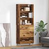 vidaXL Highboard Gammelt tr&aelig; 69,5 x 32,5 x 180 cm Konstrueret tr&aelig;