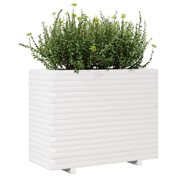 vidaXL plantekasse 90x40x72 cm massivt fyrretræ hvid