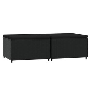 vidaXL fodskamler til have 2 stk. med hynder polyrattan sort