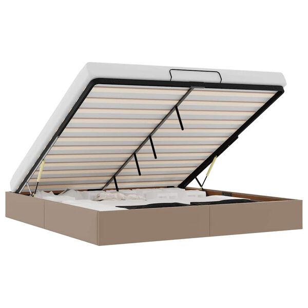 vidaXL osmannisk sengeramme uden madras 160x200cm kunstl&aelig;der cappucino