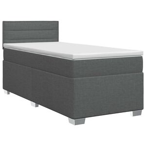 vidaXL Boxmadras med topmadras M&oslash;rkegr&aring; 80 x 200 cm Stof