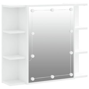vidaXL spejlskab med LED-lys 70x16,5x60 cm hvid