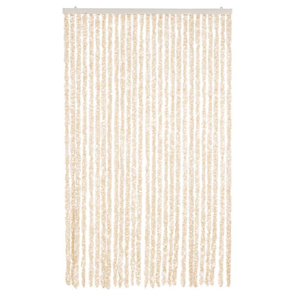 vidaXL flueforh&aelig;ng 118x220 cm chenille beige og hvid