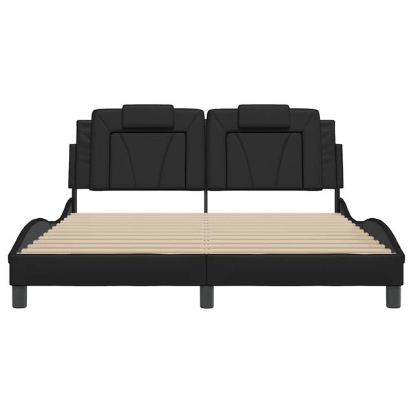 vidaXL sengeramme uden madras Viana 160x200 cm kunstl&aelig;der sort