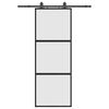 vidaXL skyded&oslash;r med hardwares&aelig;t 76x205 cm h&aelig;rdet glas sort