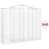 vidaXL buede gabionkurve 40 stk. 200x50x160/180 cm galvaniseret jern
