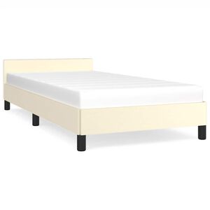 vidaXL Sengeramme med hovedg&aelig;rde uden madras Creme 80x200 cm