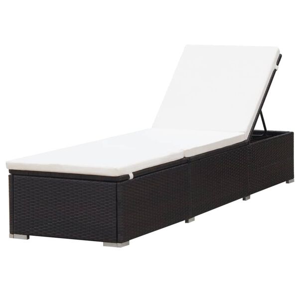 vidaXL liggestole 2 stk. med bord polyrattan brun