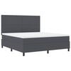vidaXL LED Box Spring Bed M&oslash;rkegr&aring; og Hvid 180 x 200 cm Velourstof