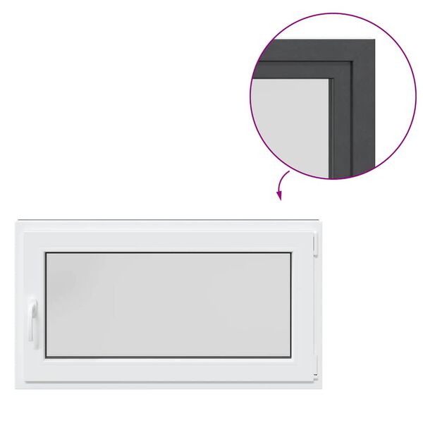 vidaXL kældervindue "RISOR" 110x70 cm dreje-kip DIN højre antracit