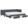 vidaXL daybed med udtr&aelig;k og skuffer 80x200 cm velour m&oslash;rkegr&aring;