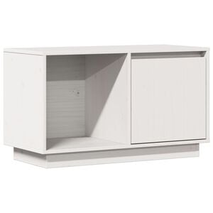 vidaXL tv-bord 74x35x44 cm massivt fyrretr&aelig; hvid
