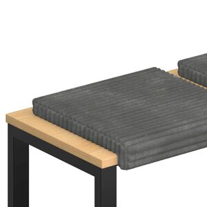 vidaXL B&aelig;nkpude 2 stk. Plush Corduroy Lysegr&aring; Dybde 35 cm