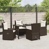 vidaXL Have Spisebordss&aelig;t 5 pcs Brun polyrattan
