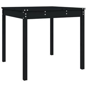 vidaXL havebord 82,5x82,5x76 cm massivt fyrretr&aelig; sort