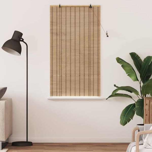 vidaXL Rullegardin med gardiner Natur 80 x 160 cm Bambus