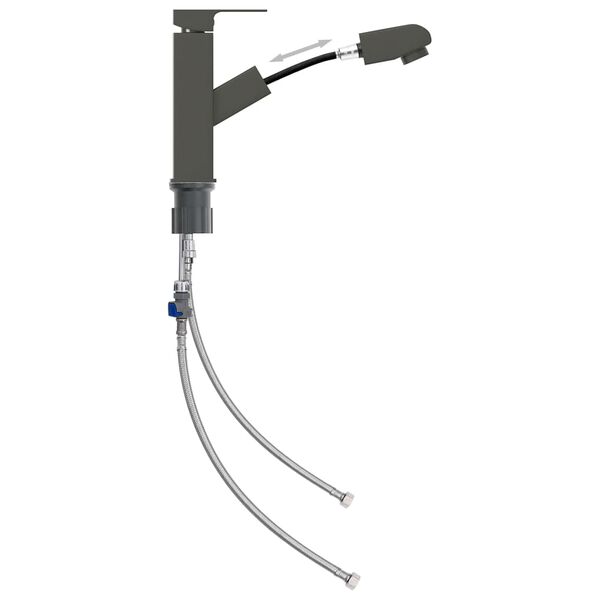 vidaXL vandhane m. udtr&aelig;ksfunktion til badev&aelig;relsesvask 157x172 mm gr&aring;