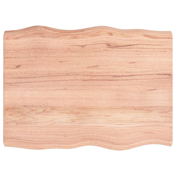 vidaXL bordplade 80x60x(2-6) cm naturlig kant behandlet træ lysebrun