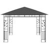 vidaXL pavillon med myggenet og LED-lyskæder 3x3x2,73 m antracitgrå