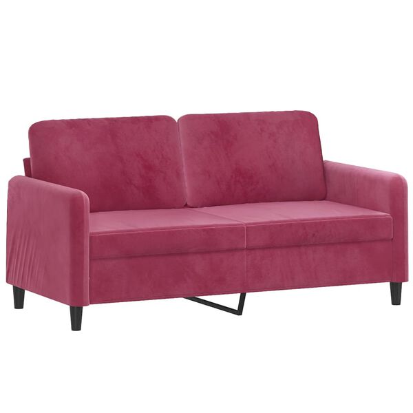vidaXL 2-personers sofa 140 cm fløjl vinrød
