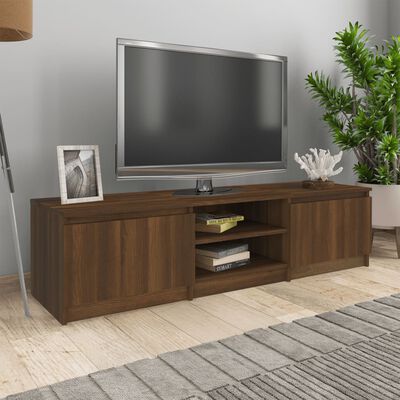 vidaXL tv-bord 140x40x35,5 cm konstrueret træ brun egetræsfarve