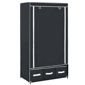 vidaXL kl&aelig;deskab 87 x 49 x 159 cm stof sort