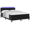 vidaXL LED Box Spring Bed med madras med LED Sort 140 x 190 cm Fl&oslash;jl