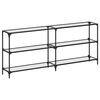 vidaXL konsolbord med transparent glastop 194,5x30x81 cm st&aring;l