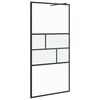 vidaXL Walk-in brusev&aelig;g Sort 100 x 195 x 0,5 cm Glas og Aluminium