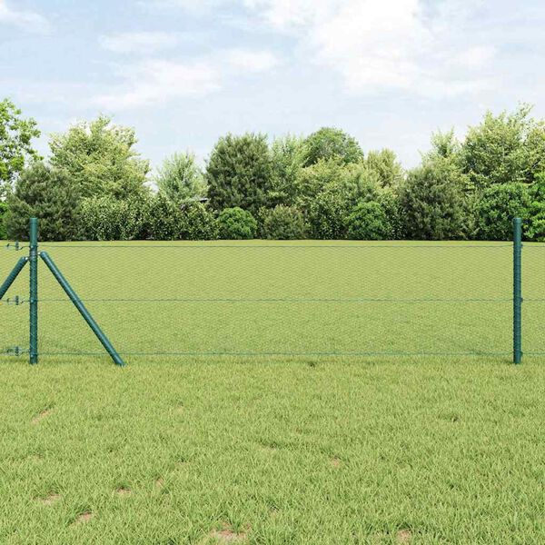 vidaXL Hegnsp&aelig;l Gr&oslash;n 10 x 0,5 m (13 mm net) St&aring;l og PVC